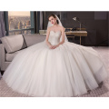 OEM 2017 Elegant Off Shoulder White Princess Tulle Lace Ball Gown Wedding Dress Under 100